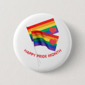 Rainbow Pride Flag Heart Love Ronde Button 5,7 Cm (Voorkant)