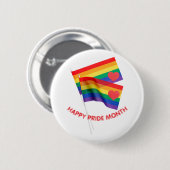 Rainbow Pride Flag Heart Love Ronde Button 5,7 Cm (Voorkant /achterkant)
