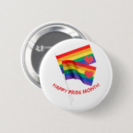 Rainbow Pride Flag Heart Love Ronde Button 5,7 Cm