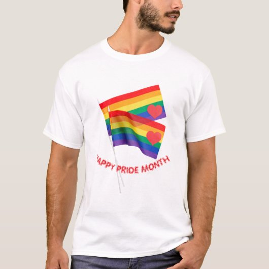 Rainbow Pride Flag Heart Love T-shirt (Voorkant)