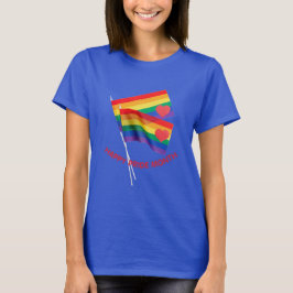 Rainbow Pride Flag Heart Love T-shirt voor dames