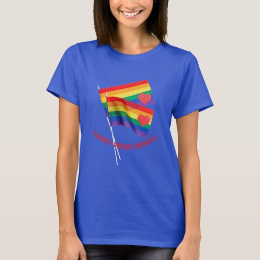 Rainbow Pride Flag Heart Love T-shirt voor dames (Voorkant)