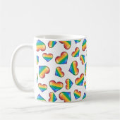 Rainbow Pride Flag Hearts Coffee Mok (Links)