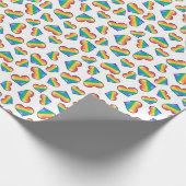 Rainbow Pride Flag Hearts Wrapping Paper Cadeaupapier (Hoek)