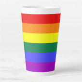 Rainbow Pride Flag Latte Mok (Voorkant)