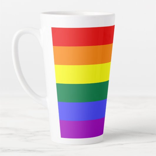 Rainbow Pride Flag Latte Mok (Links)