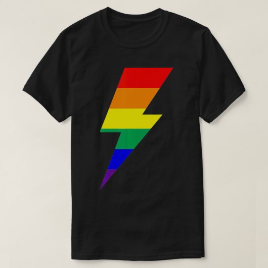 Rainbow Pride Flag Lightning Bolt T-shirt (Design voorkant)