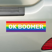 Rainbow Pride Flag Ok Boomer Meme Bumpersticker (Op auto)