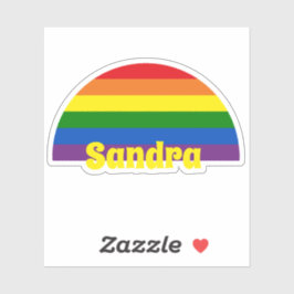 Rainbow Pride Flag Retro Sunset Gepersonaliseerde  Sticker