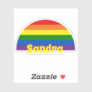 Rainbow Pride Flag Retro Sunset Persoonlijke tekst Sticker