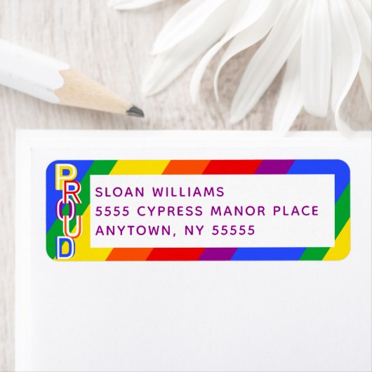 Rainbow Pride Flag Return Address Label (Insitu)