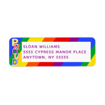 Rainbow Pride Flag Return Address Label