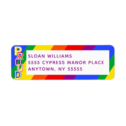 Rainbow Pride Flag Return Address Label (Voorkant)