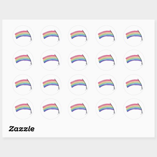 Rainbow Pride Flag Ronde Sticker (Vel)