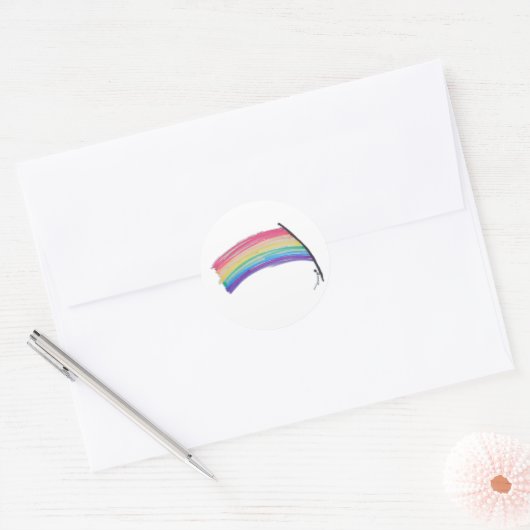 Rainbow Pride Flag Ronde Sticker (Envelop)