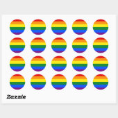 Rainbow Pride Flag Ronde Sticker (Vel)