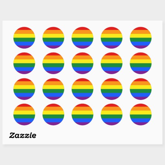 Rainbow Pride Flag Ronde Sticker (Vel)