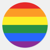 Rainbow Pride Flag Ronde Sticker (Voorkant)