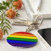 Rainbow Pride Flag Sleutelhanger (Zijkant)