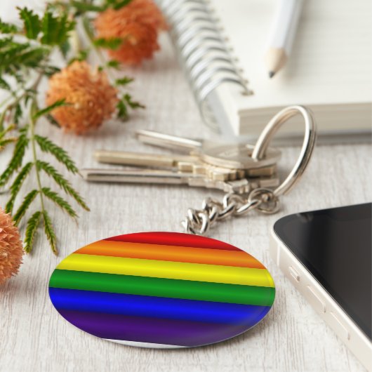 Rainbow Pride Flag Sleutelhanger (Zijkant)