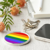 Rainbow Pride Flag Sleutelhanger (Zijkant)