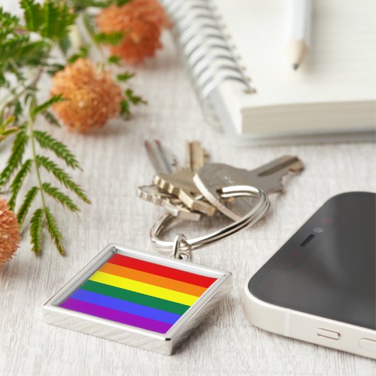 Rainbow Pride Flag Sleutelhanger (Zijkant)