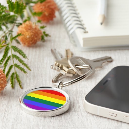 Rainbow Pride Flag Sleutelhanger (Zijkant)
