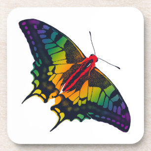 Rainbow Pride Flag Swallowtail Butterfly Bier Onderzetter