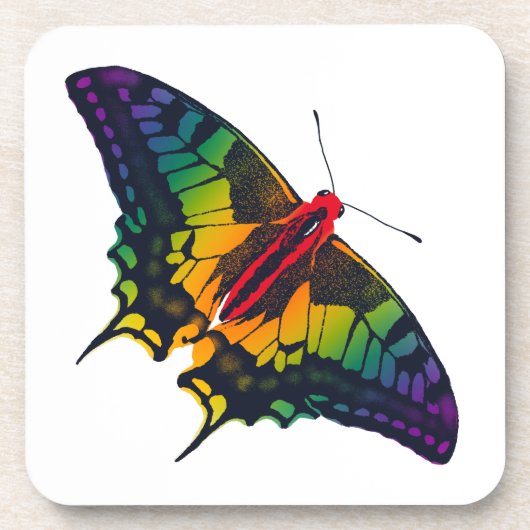 Rainbow Pride Flag Swallowtail Butterfly Bier Onderzetter (Voorkant)