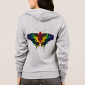 Rainbow Pride Flag Swallowtail Butterfly Hoodie (Achterkant)