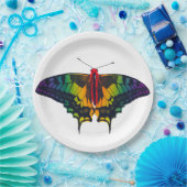 Rainbow Pride Flag Swallowtail Butterfly Papieren Bordje (Feest)