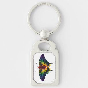 Rainbow Pride Flag Swallowtail Butterfly Sleutelhanger