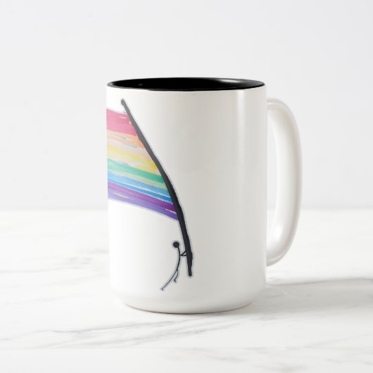 Rainbow Pride Flag Tweekleurige Koffiemok (Voorkant rechts)