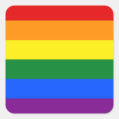 Rainbow Pride Flag Vierkante Sticker (Voorkant)