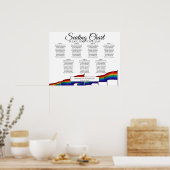Rainbow Pride Flags 7 Table Wedding Seding Chart Poster (Keuken)