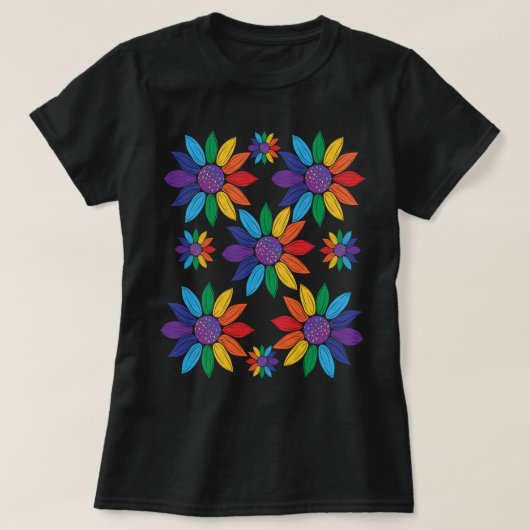 Rainbow Pride Flowers T-shirt (Design voorkant)