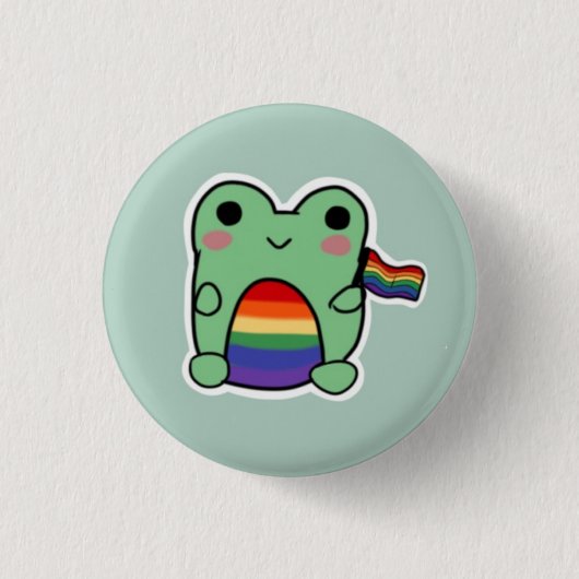 Rainbow Pride Froggie Button (Voorkant)