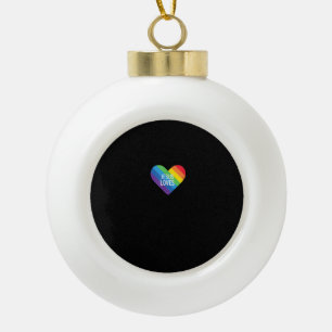 Rainbow Pride Gay Christelijk LGBTQ+ Jesus Loves T Keramische Bal Ornament