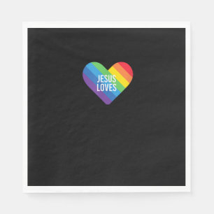Rainbow Pride Gay Christelijk LGBTQ+ Jesus Loves T Servet