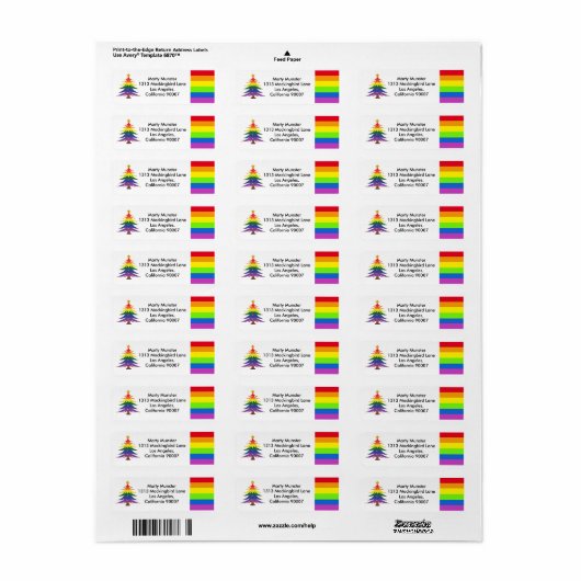 RAINBOW pride gay pride kerstboom Etiket (Full Sheet)