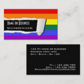 Rainbow Pride gescheurd papier (effect) Visitekaartje (Voorkant / Achterkant)