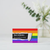 Rainbow Pride gescheurd papier (effect) Visitekaartje (Staand voorkant)