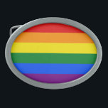 Rainbow Pride Gesp<br><div class="desc">De vlag van de regenboogpride vertegenwoordigt de diversiteit van homo's en lesbiennes over de hele wereld. In de originele versie met acht kleuren stond roze voor seksualiteit,  rood voor leven,  oranje voor genezing,  geel voor de zon,  groen voor natuur,  turquoise voor kunst,  indigo voor harmonie en violet voor geest.</div>