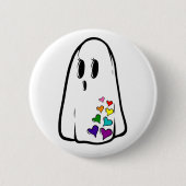 Rainbow Pride Ghost Ronde Button 5,7 Cm (Voorkant)