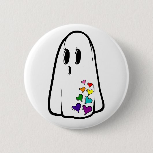 Rainbow Pride Ghost Ronde Button 5,7 Cm (Voorkant)