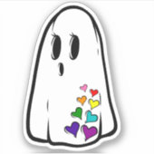 Rainbow Pride Ghost Sticker (Voorkant)