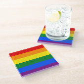 Rainbow Pride Glazen Onderzetter (Schuin)