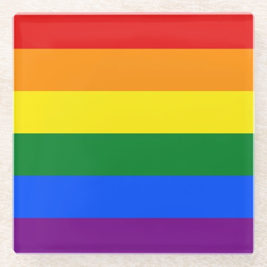 Rainbow Pride Glazen Onderzetter (Voorkant)