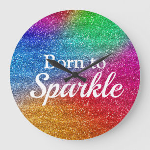 Rainbow Pride Glitter Born to Sparkle Luxury Grote Klok