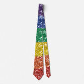 Rainbow Pride Glitter Sequin kijk Stropdas (Voorkant)